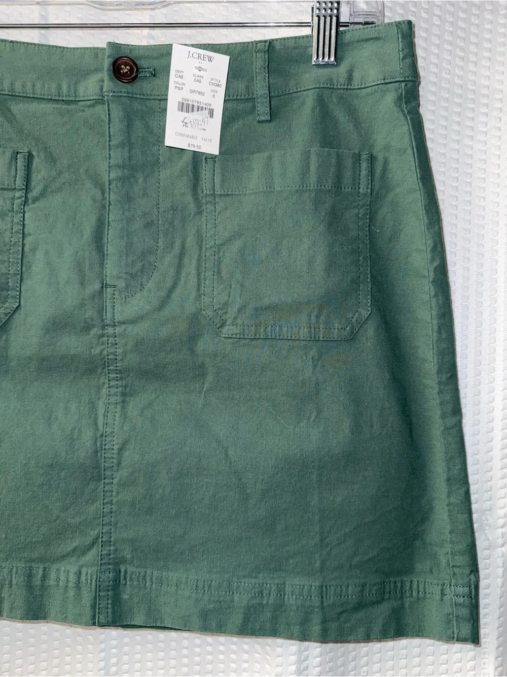 NWT J.Crew dark green utility mini skirt size 6